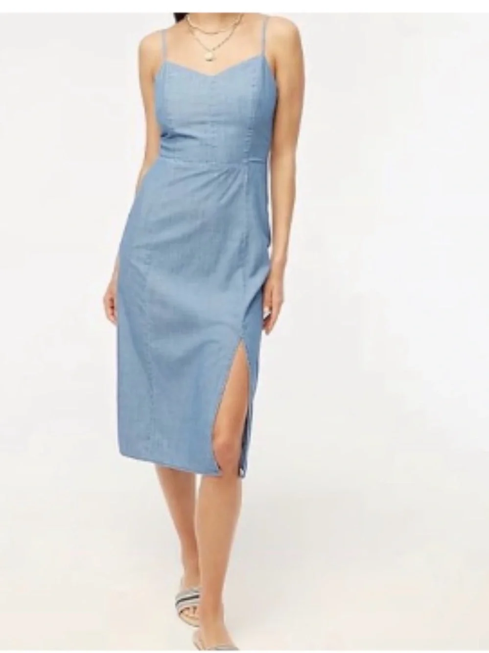 J. Crew Chambray Midi Dress size 2